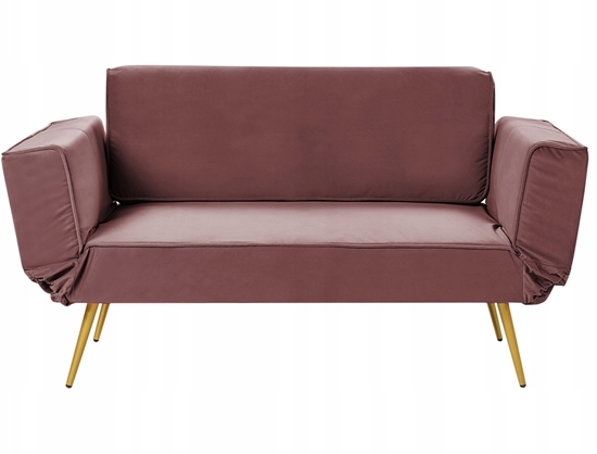 Picture of Beliani Sofa rozkadana welurowa róowa SAARELA