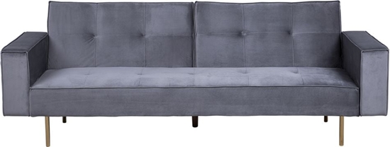 Picture of Beliani Sofa rozkadana welurowa szara VISNES