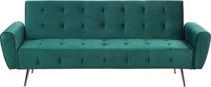 Picture of Beliani Sofa rozkadana welurowa szmaragdowa SELNES