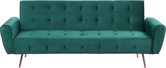 Picture of Beliani Sofa rozkadana welurowa szmaragdowa SELNES
