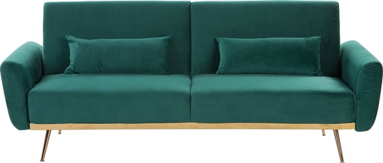 Picture of Beliani Sofa rozkadana welurowa zielona EINA