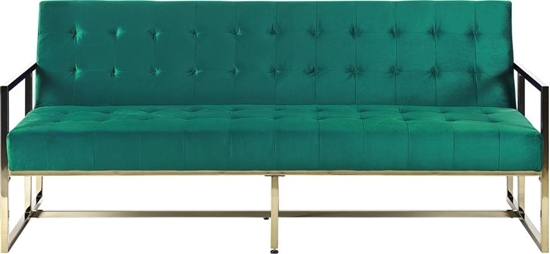 Picture of Beliani Sofa rozkadana welurowa zielona MARSTAL