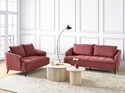 Picture of Beliani Sofa trzyosobowa burgundowa HOBRO