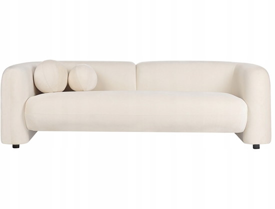 Picture of Beliani Sofa trzyosobowa welurowa zamana biel LEIREN