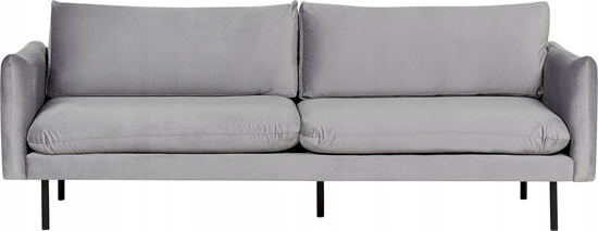 Изображение Beliani Sofa welurowa 3-osobowa szara VINTERBRO