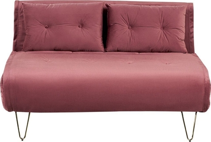 Picture of Beliani Sofa welurowa rozkadana 2-osobowa róowa VESTFOLD
