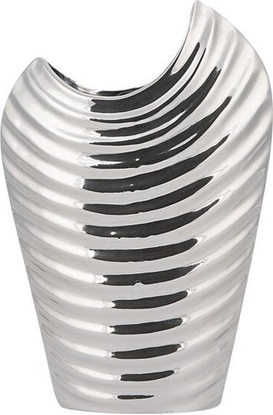 Изображение Beliani Wazon dekoracyjny ceramiczny srebrny ECETRA!