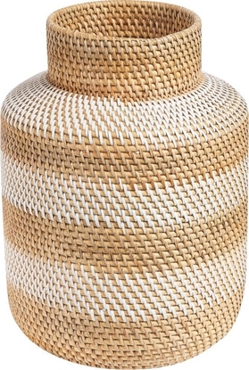 Изображение Beliani Wazon dekoracyjny rattanowy 36 cm biao-beowy RENUN