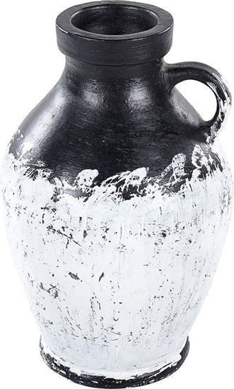 Изображение Beliani Wazon dekoracyjny z terakoty 33 cm czarno-biay MASSALIA