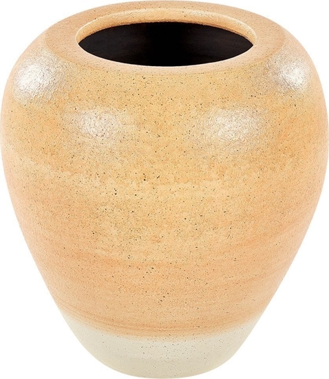 Изображение Beliani Wazon dekoracyjny z terakoty 34 cm pomaraczowo-beowy SKIONE