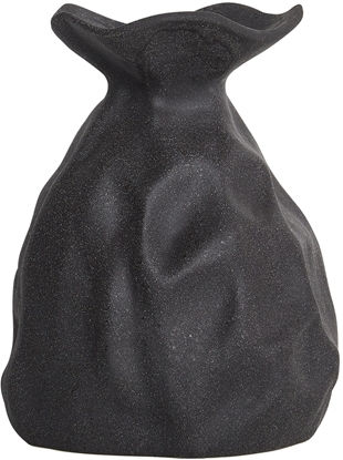 Изображение Beliani Wazon na kwiaty COONTAIL Kamionka 31 cm Czarny