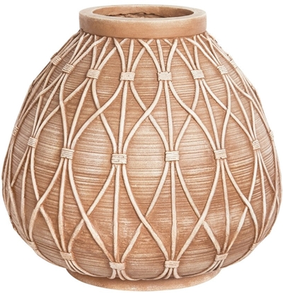 Изображение Beliani Wazon na kwiaty DOMOKOS Ceramika 38 cm Jasnobrzowy