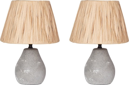 Picture of Beliani Zestaw 2 lampek nocnych ceramicznych szary ARWADITO