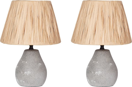 Picture of Beliani Zestaw 2 lampek nocnych ceramicznych szary ARWADITO