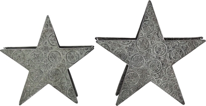 Изображение Beliani Zestaw 2 wieczników metalowych srebrny TORNIO