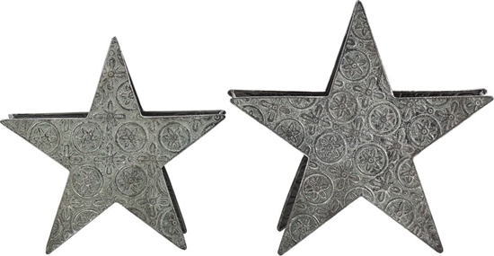 Изображение Beliani Zestaw 2 wieczników metalowych srebrny TORNIO