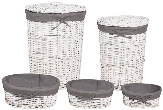 Picture of Beliani Zestaw 5 koszy wiklinowych szary VAKARI