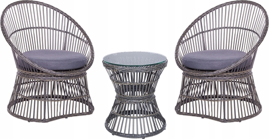 Picture of Beliani Zestaw mebli balkonowych z poduszk Polyrattan Beowoszary MESYNA