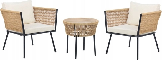 Picture of Beliani Zestaw mebli balkonowych z poduszk Polyrattan Naturalny GARGANO