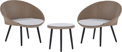 Picture of Beliani Zestaw mebli balkonowych z technorattanu naturalny ORTIGIA