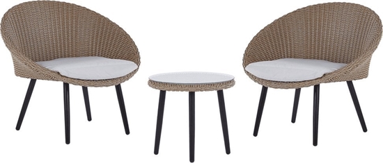 Picture of Beliani Zestaw mebli balkonowych z technorattanu naturalny ORTIGIA