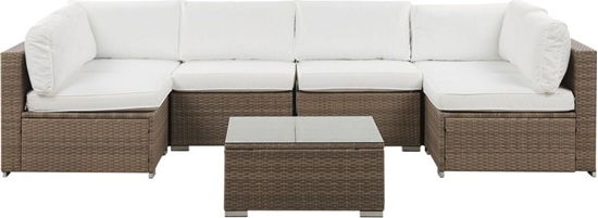 Изображение Beliani Zestaw ogrodowy Belvedere rattanowy 6-osobowy biay