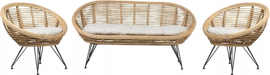 Picture of Beliani Zestaw ogrodowy rattanowy 4-osobowy MARATEA