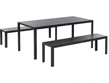 Picture of Beliani Zestaw ogrodowy z awkami dla 6 osób NARDO Czarny