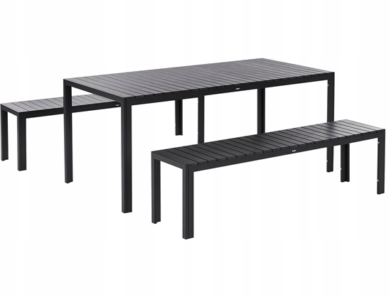 Picture of Beliani Zestaw ogrodowy z awkami dla 6 osób NARDO Czarny