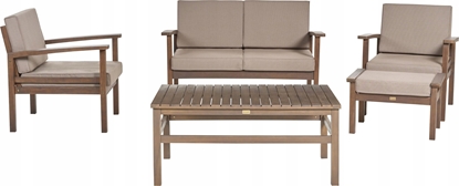 Picture of Beliani Zestaw wypoczynkowy dla 4 osób Drewno akacjowe Ciemne drewno MANILA