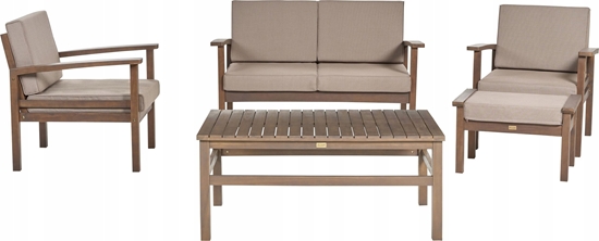 Picture of Beliani Zestaw wypoczynkowy dla 4 osób Drewno akacjowe Ciemne drewno MANILA