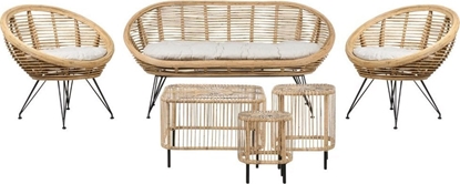 Picture of Beliani Zestaw wypoczynkowy rattanowy 4-osobowy ze stolikami kawowymi MARATEA/ CESENATICO
