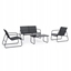 Attēls no Black Forest Garden Furniture Set, Texteline Two Chairs + Lounger + Folding Table Black