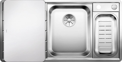 Picture of Blanco BLANCO AXIS III 6 S-IF Stal polerowana prawa, korek auto., InFino, deska szko biae, odsczarka stalowa