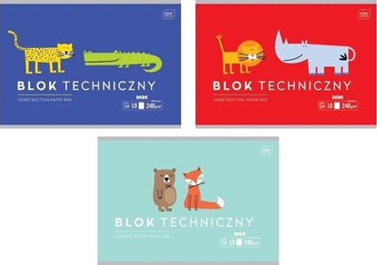 Picture of Blok techniczny A4/10K 240g BEBE Kids mix (10szt)
