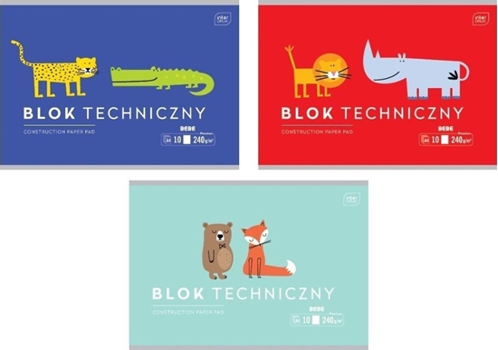 Picture of Blok techniczny A4/10K 240g BEBE Kids mix (10szt)