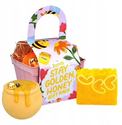 Picture of BOMB COSMETICS_SET Stay Golden, Honey kula do kpieli Honey Pot + mydo glicerynowe Honey Bee Good