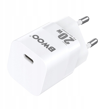 Picture of BWOO CDA155 PD wall charger 1x USB-C port 1A 20W white