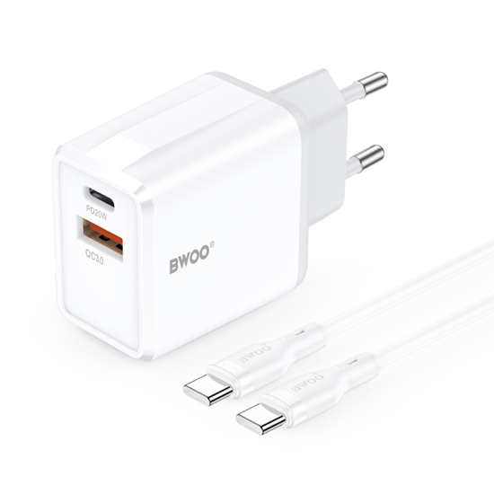 Picture of BWOO wall charger CDA182 QC 38W 1x USB-A + 1x USB-