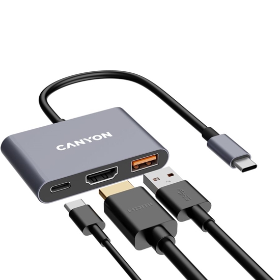 Picture of Canyon CANYON hub DS-4 3in1 USB-C Grey