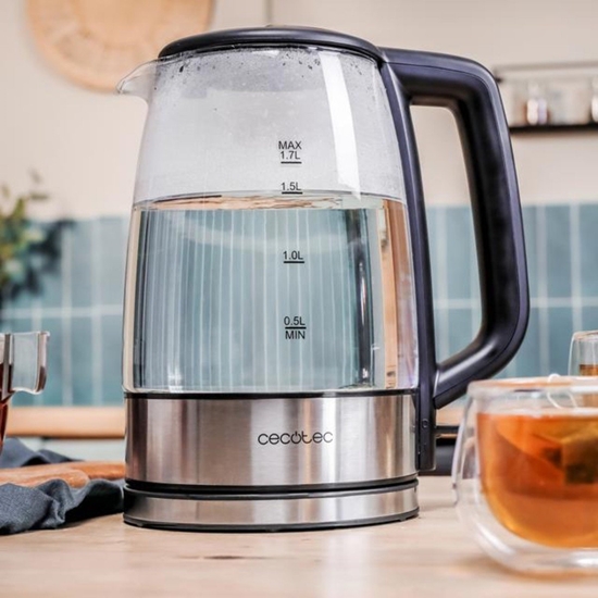 Picture of Czajnik Cecotec Kettle | ThermoSense 340 Clear | Electric | 2200 W | 1.7 L | Glass | 360° rotational base | Clear
