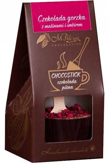 Изображение M.Pelczar Chocolatier Chocostick - Czekolada gorzka z nut maliny i imbiru 60g