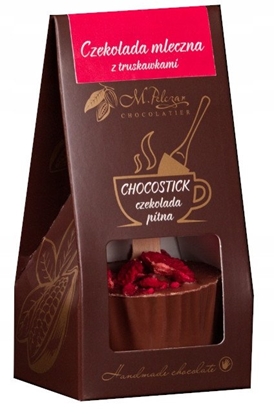 Изображение M.Pelczar Chocolatier Chocostick - Czekolada mleczna z nut truskawek 60g