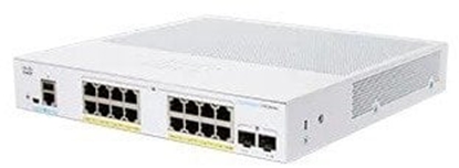 Изображение Cisco Cisco switch CBS250-16P-2G-UK, 16xGbE RJ45, 2xSFP, fanless, PoE+, 120W - REFRESH