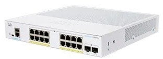 Изображение Cisco Cisco switch CBS250-16P-2G-UK, 16xGbE RJ45, 2xSFP, fanless, PoE+, 120W - REFRESH