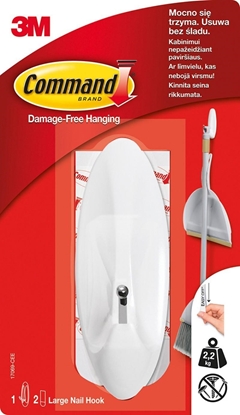 Attēls no COMMAND Hak wielokrotnego uytku COMMAND (17069 PL), z metalowym uchwytem, duy, biay