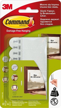 Изображение COMMAND Rzepy COMMAND (17203), do wieszania obrazów, zestaw 8+4szt., biae