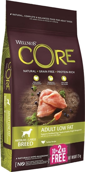 Picture of Core CORE Adult Low Fat Turkey Medium/Large  10 kg +2kg free