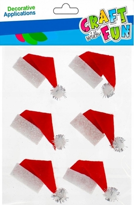Attēls no Craft with Fun OZDOBA BN FILC CZAPECZKI SPRZYL 6SZT CF PB12/144