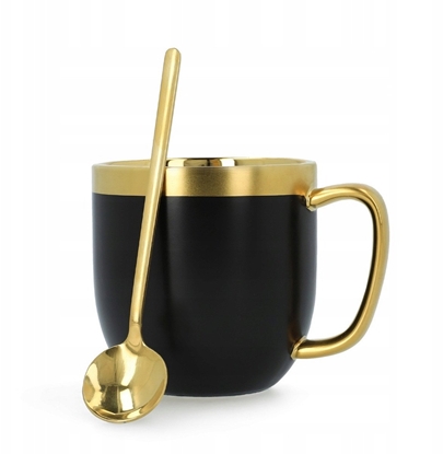 Picture of Cup with a spoon Homla SINNES Matt Black, 280 ml